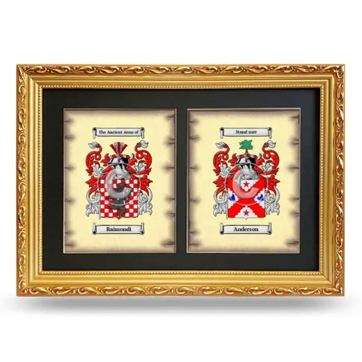 Double Coat of Arms Framed - Gold