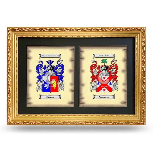 Double Coat of Arms Framed - Gold