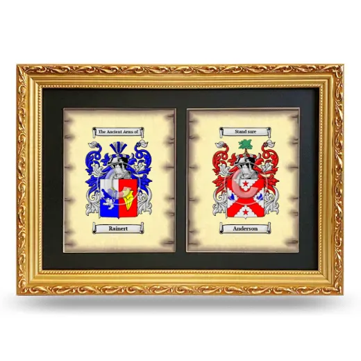Double Coat of Arms Framed - Gold