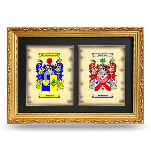 Double Coat of Arms Framed - Gold