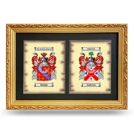 Double Coat of Arms Framed - Gold