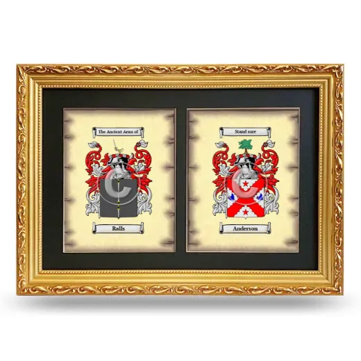 Double Coat of Arms Framed - Gold