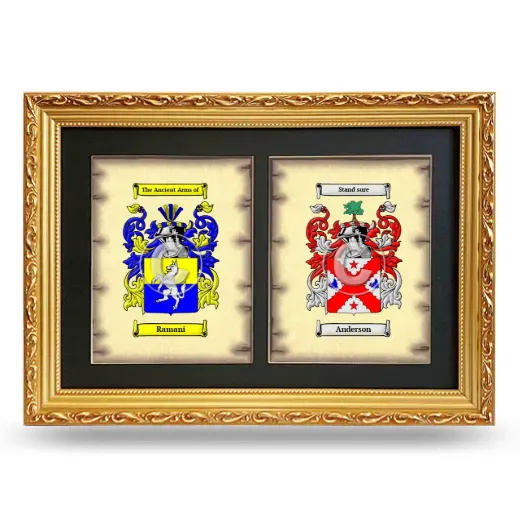 Double Coat of Arms Framed - Gold