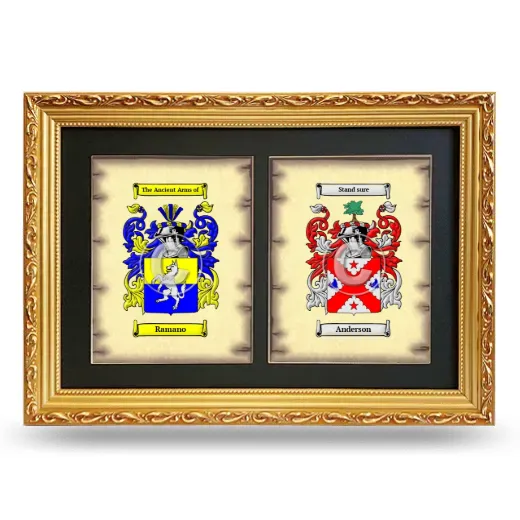 Double Coat of Arms Framed - Gold