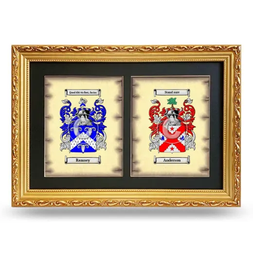Double Coat of Arms Framed - Gold