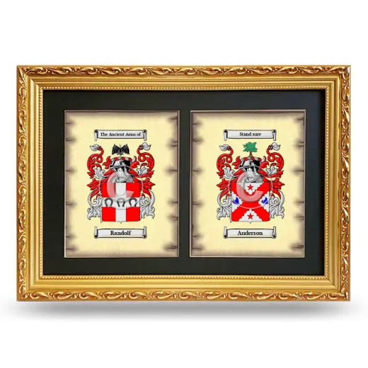 Double Coat of Arms Framed - Gold