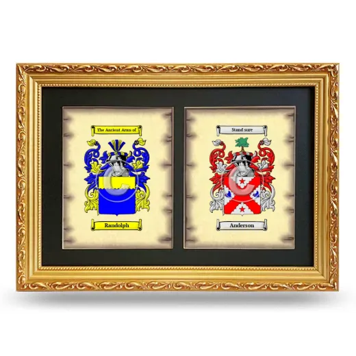 Double Coat of Arms Framed - Gold