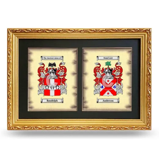 Double Coat of Arms Framed - Gold