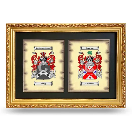 Double Coat of Arms Framed - Gold