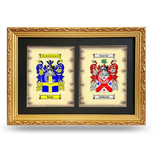 Double Coat of Arms Framed - Gold