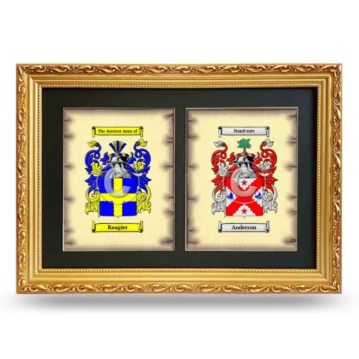 Double Coat of Arms Framed - Gold