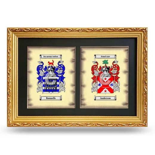 Double Coat of Arms Framed - Gold