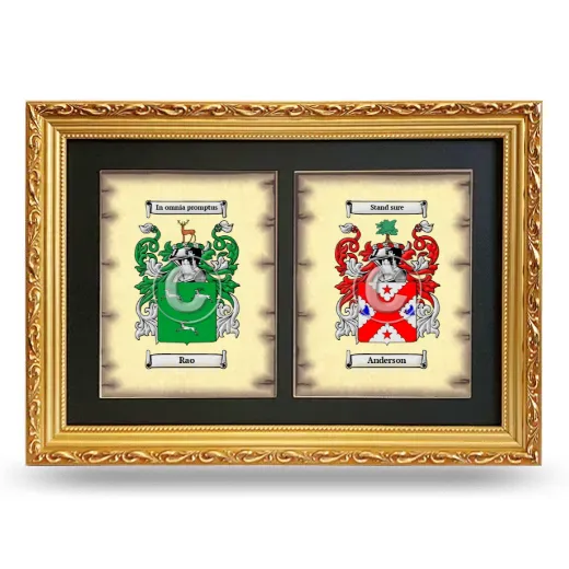Double Coat of Arms Framed - Gold