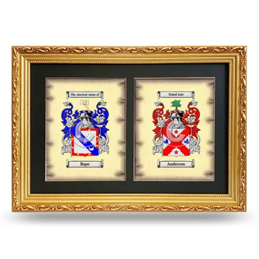 Double Coat of Arms Framed - Gold