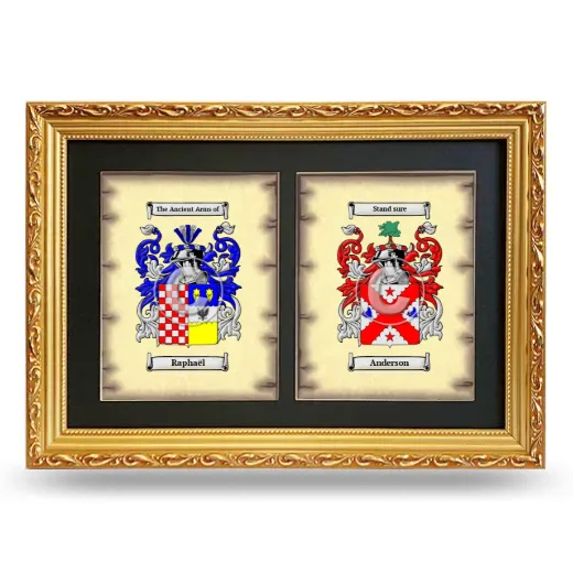 Double Coat of Arms Framed - Gold