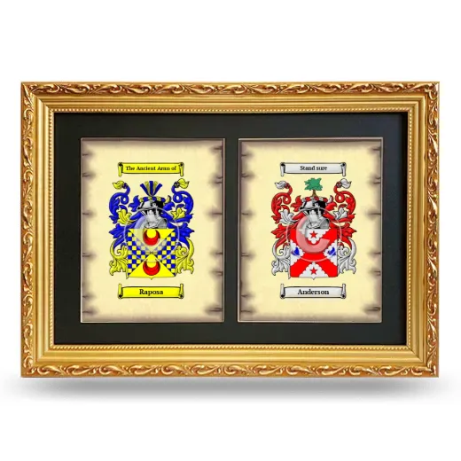 Double Coat of Arms Framed - Gold