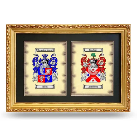 Double Coat of Arms Framed - Gold