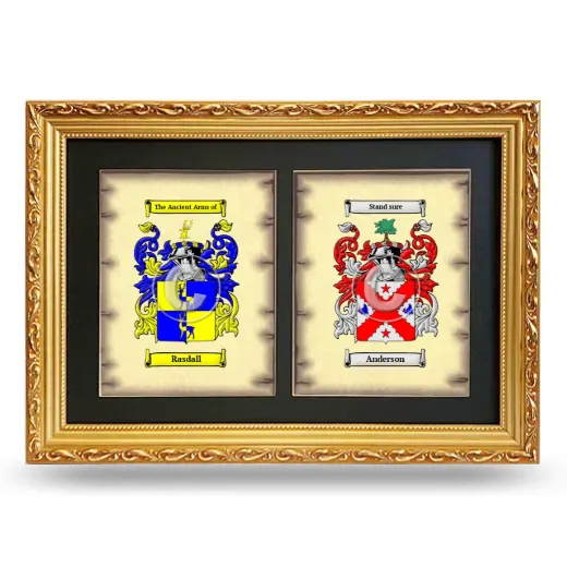 Double Coat of Arms Framed - Gold