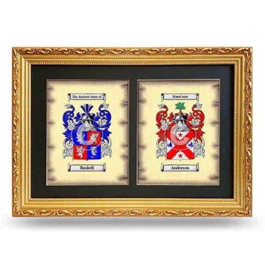 Double Coat of Arms Framed - Gold