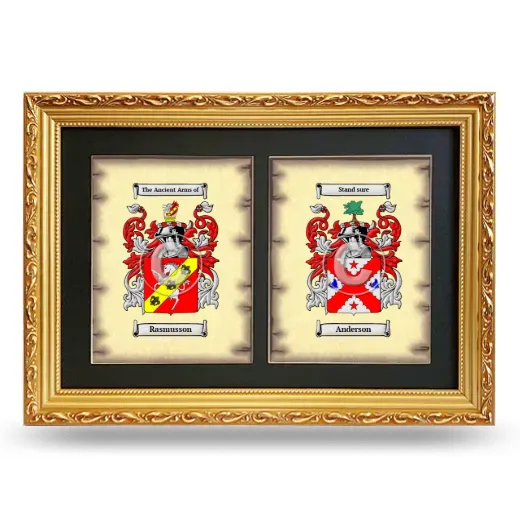 Double Coat of Arms Framed - Gold
