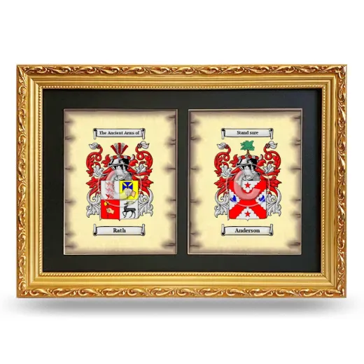 Double Coat of Arms Framed - Gold