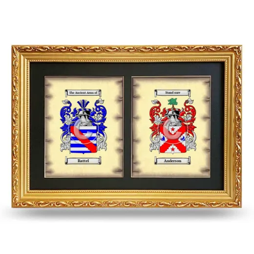 Double Coat of Arms Framed - Gold