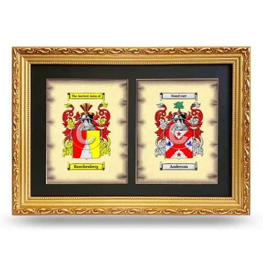 Double Coat of Arms Framed - Gold