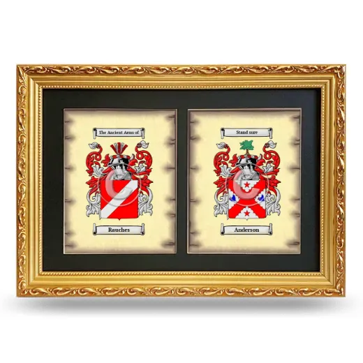 Double Coat of Arms Framed - Gold