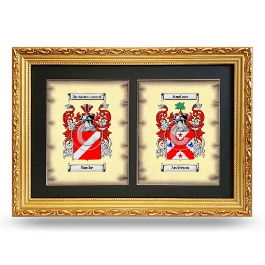 Double Coat of Arms Framed - Gold