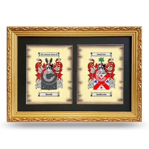 Double Coat of Arms Framed - Gold