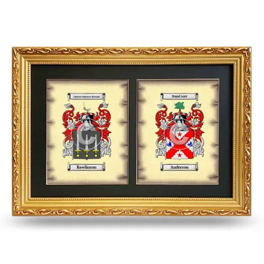 Double Coat of Arms Framed - Gold
