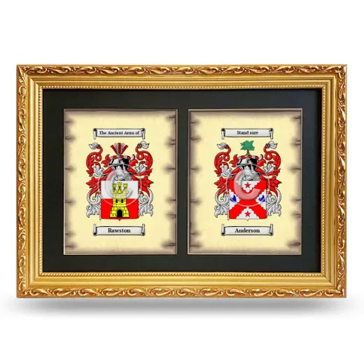 Double Coat of Arms Framed - Gold