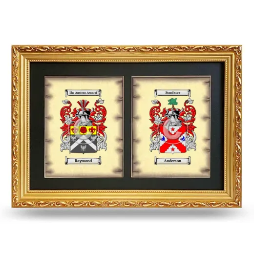 Double Coat of Arms Framed - Gold