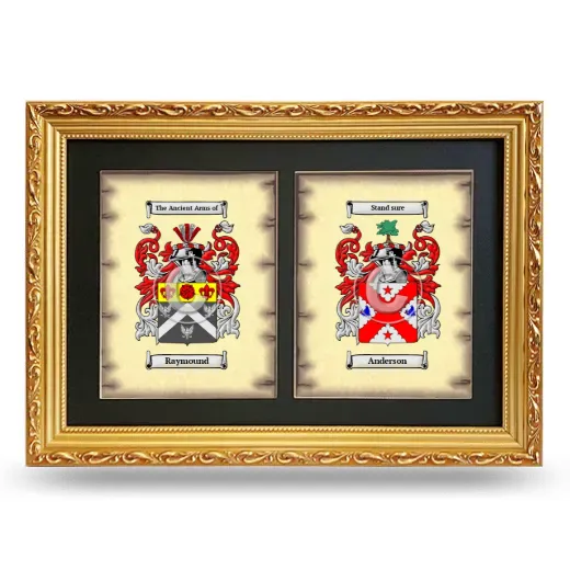 Double Coat of Arms Framed - Gold