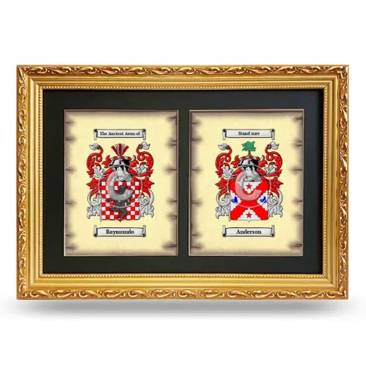 Double Coat of Arms Framed - Gold
