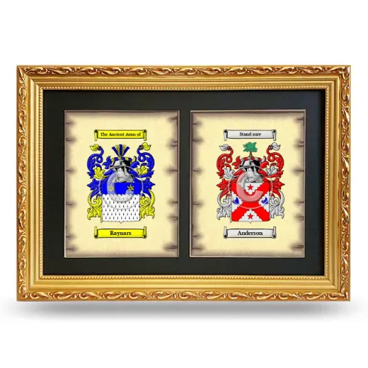 Double Coat of Arms Framed - Gold