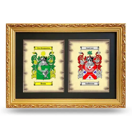 Double Coat of Arms Framed - Gold