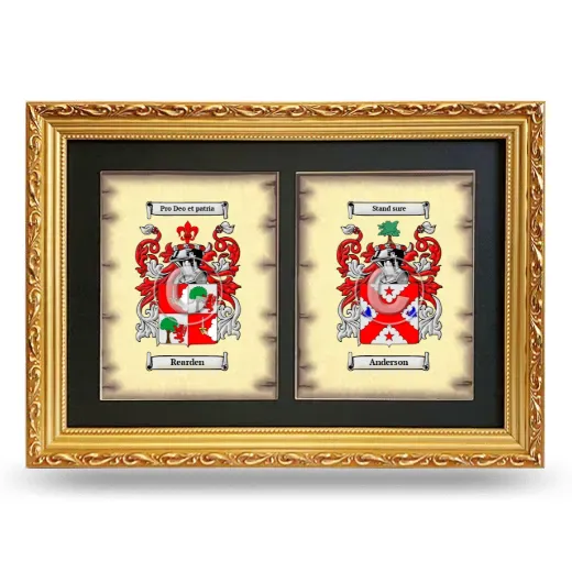 Double Coat of Arms Framed - Gold