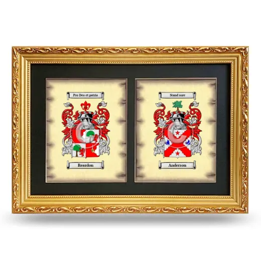 Double Coat of Arms Framed - Gold