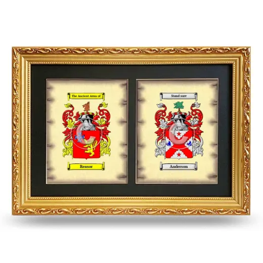 Double Coat of Arms Framed - Gold