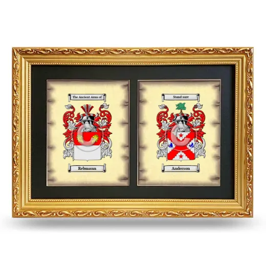 Double Coat of Arms Framed - Gold
