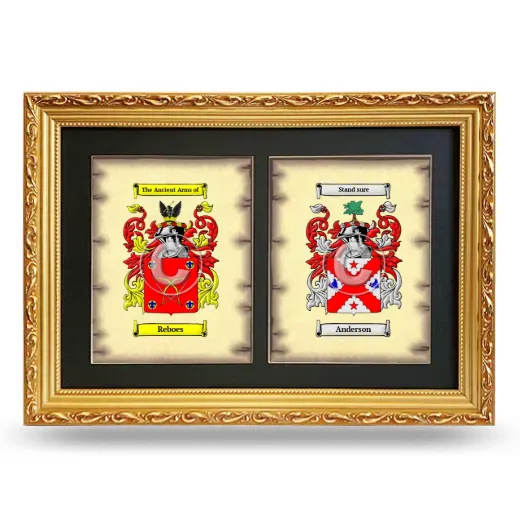 Double Coat of Arms Framed - Gold
