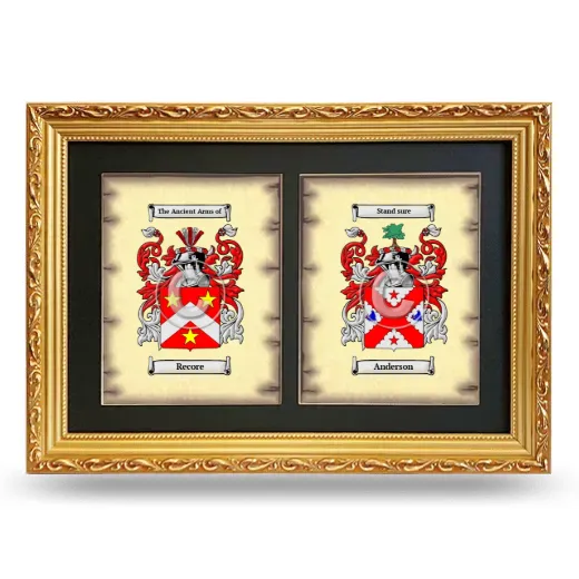 Double Coat of Arms Framed - Gold