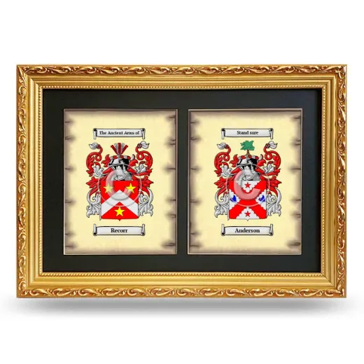 Double Coat of Arms Framed - Gold