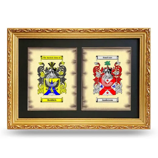Double Coat of Arms Framed - Gold