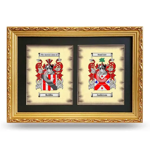 Double Coat of Arms Framed - Gold