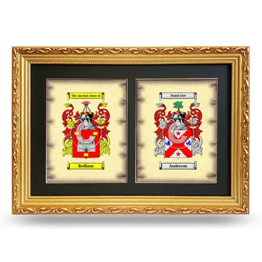 Double Coat of Arms Framed - Gold