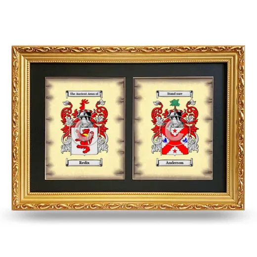 Double Coat of Arms Framed - Gold