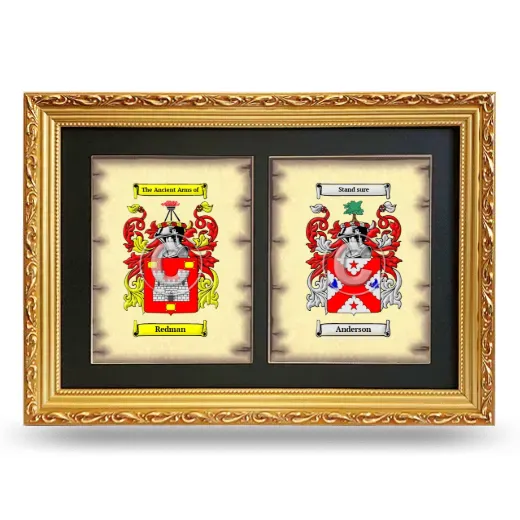 Double Coat of Arms Framed - Gold