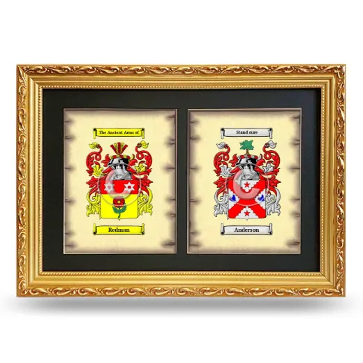 Double Coat of Arms Framed - Gold